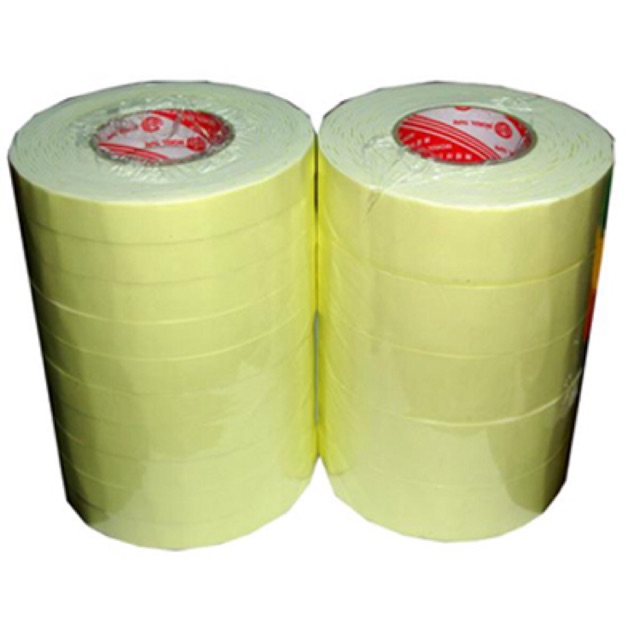 Băng keo Mousse xốp 1 mặt / 2 mặt vàng 2.4cm (2F4)