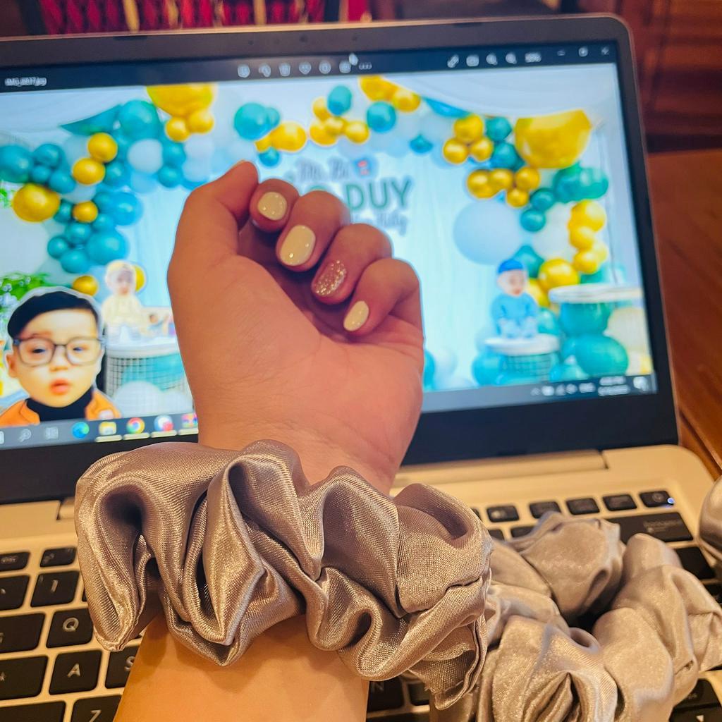 [PHI BÓNG] Dây buộc tóc Scrunchies handmade chất lụa, phi bóng mềm mịn, dây cột tóc vải dễ thương cho nữ
