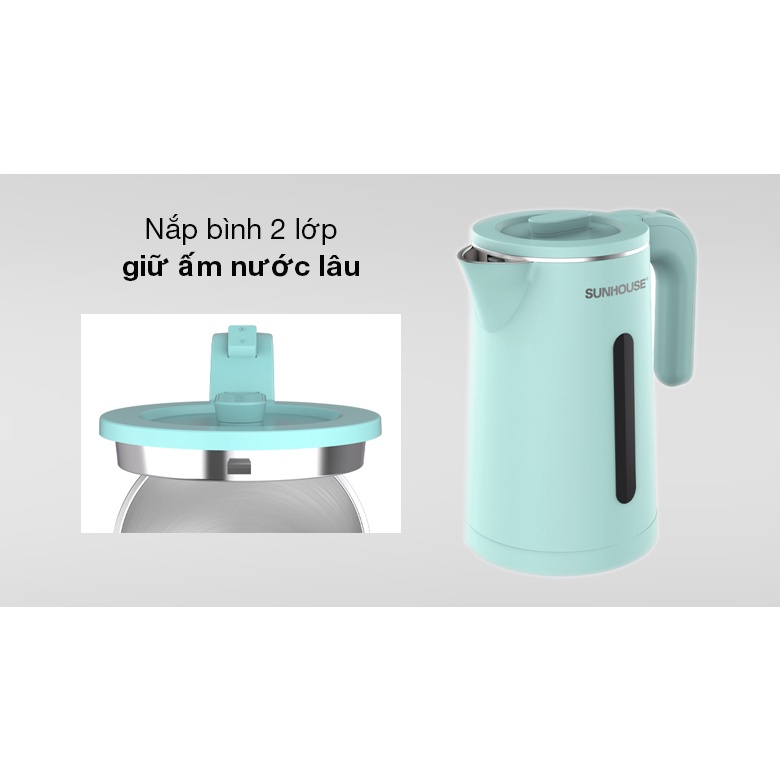 ẤM SIÊU TỐC INOX 2 LỚP 1.8L SUNHOUSE SHD1351