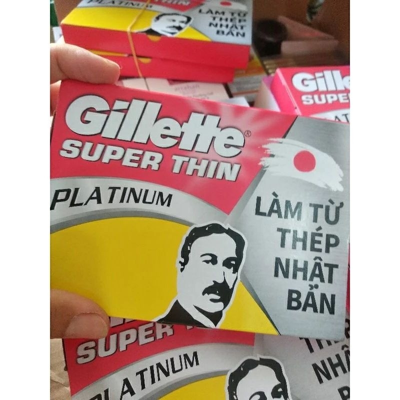 Combo 5 Lưỡi Lam Gillette Ông Già Superthin Hộp 100 Lưỡi