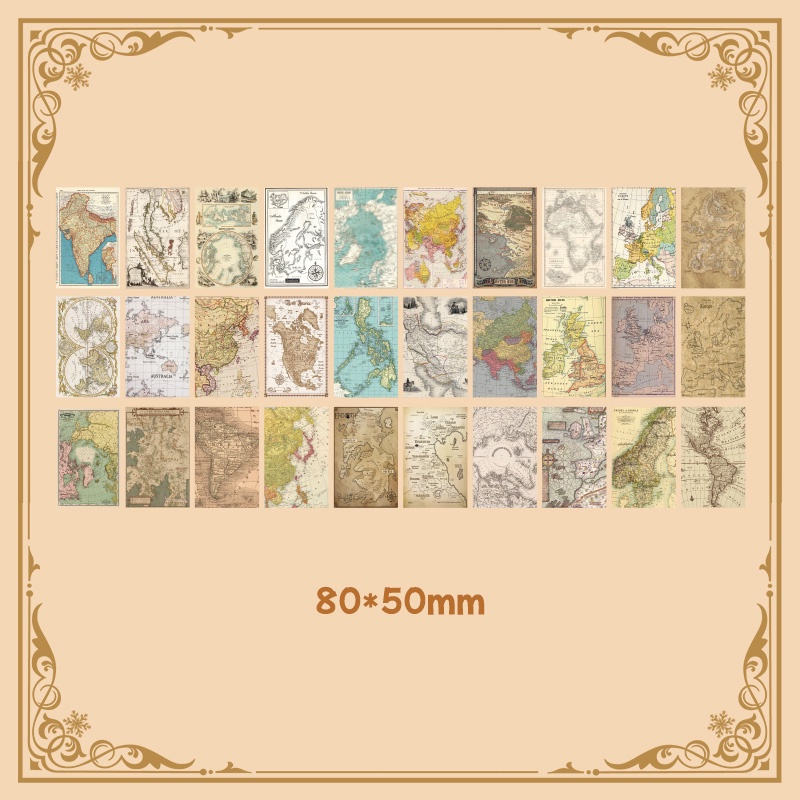 60 Sheets Retro Literary Background Paper Set Scrapbook Deco DIY Non-Sticky Material Paper