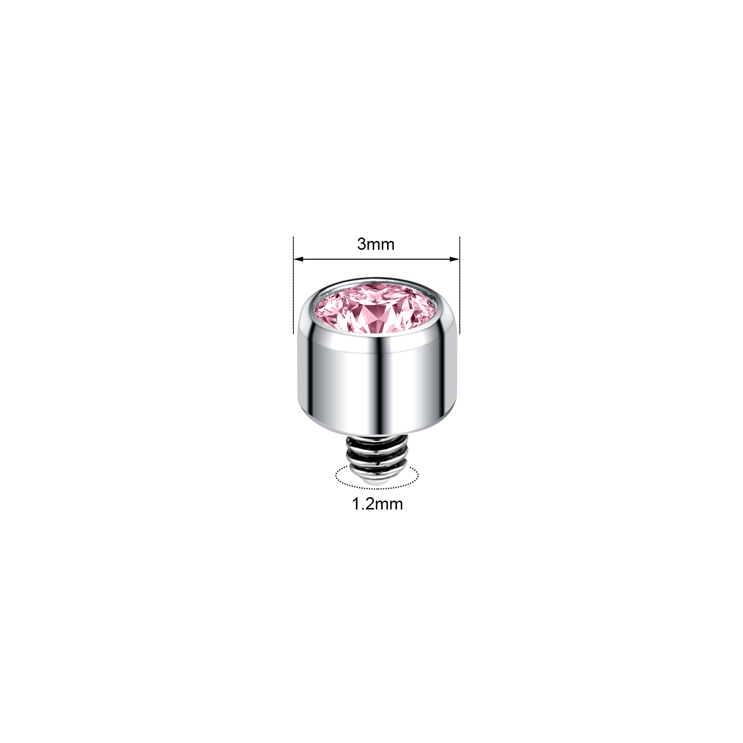 ZS 1 Piece Heart Stainless Steel Micro Dermal Piercing for Women Girls 16G Crystal Dermal Anchor Surface Piercings Skin Diver Body Piercing