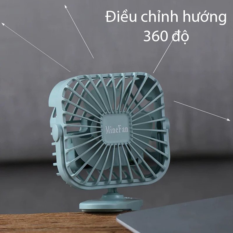Quạt Sạc Tích Điện Mini Usb Cầm Tay 3 Chế Độ