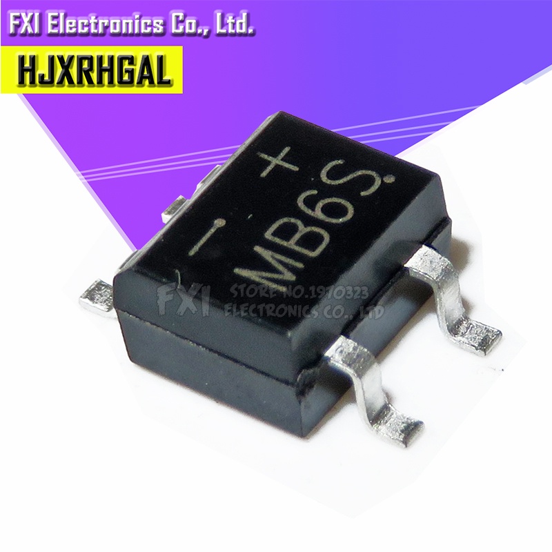 100pcs mb6s sop4 sop smd 0.5a/600v new
