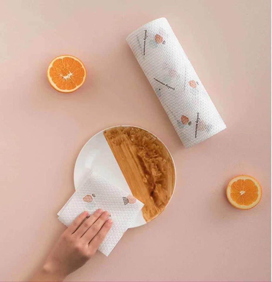 Cuộn 50 tờ giấy lau bếp hoa văn