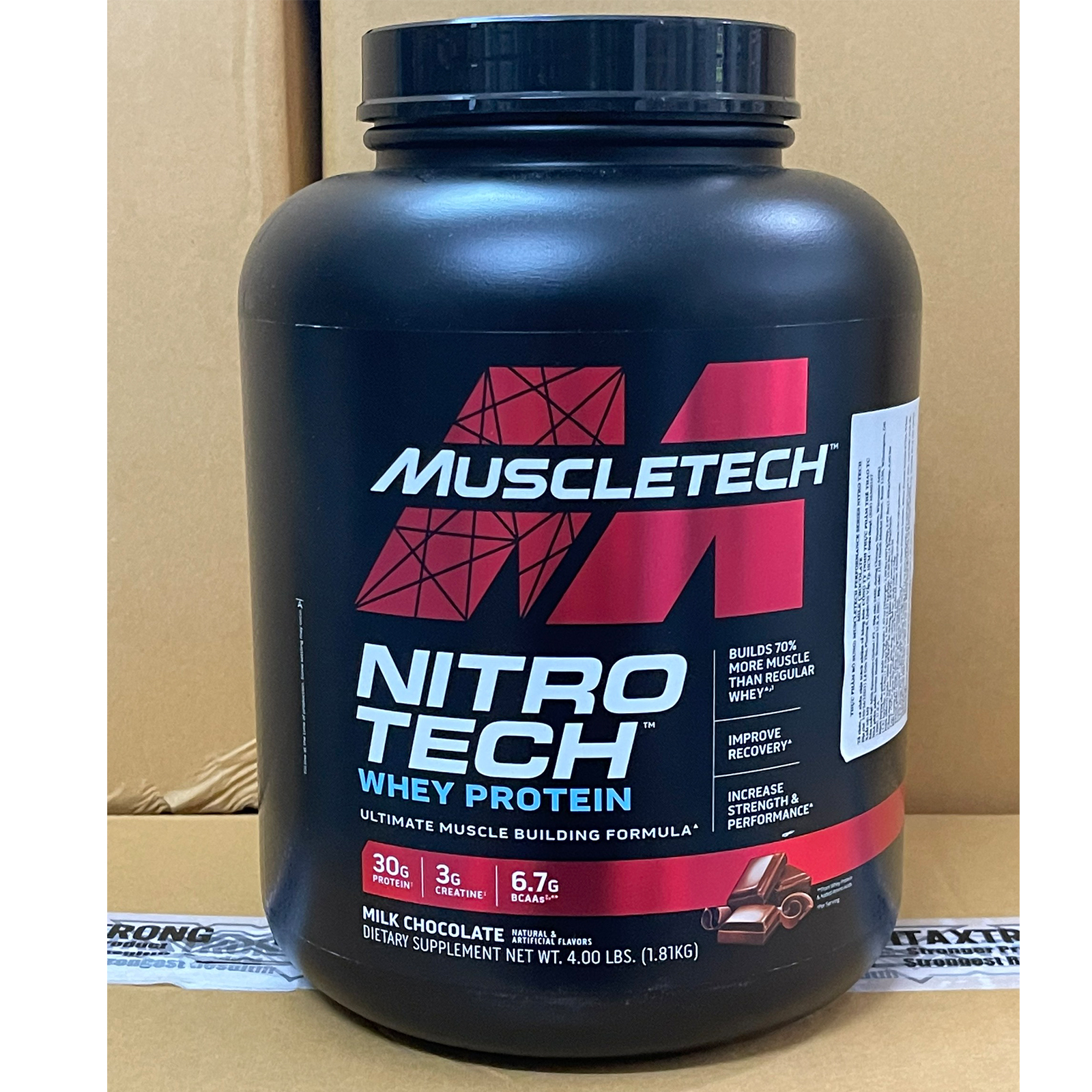 Hcmtặng bình và áo gym sữa tăng cơ cực mạnh whey protein nitro tech của - ảnh sản phẩm 4
