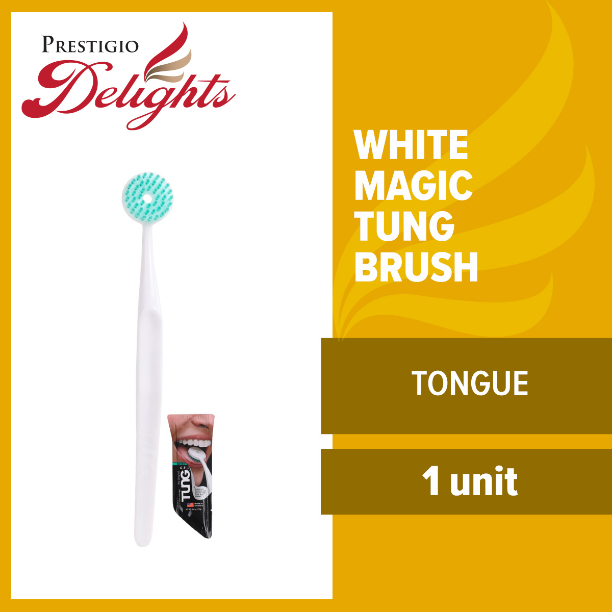 White Magic Tung Brush With Sample Gel Effective Tongue Cleaner Alternative Tongue Scraper