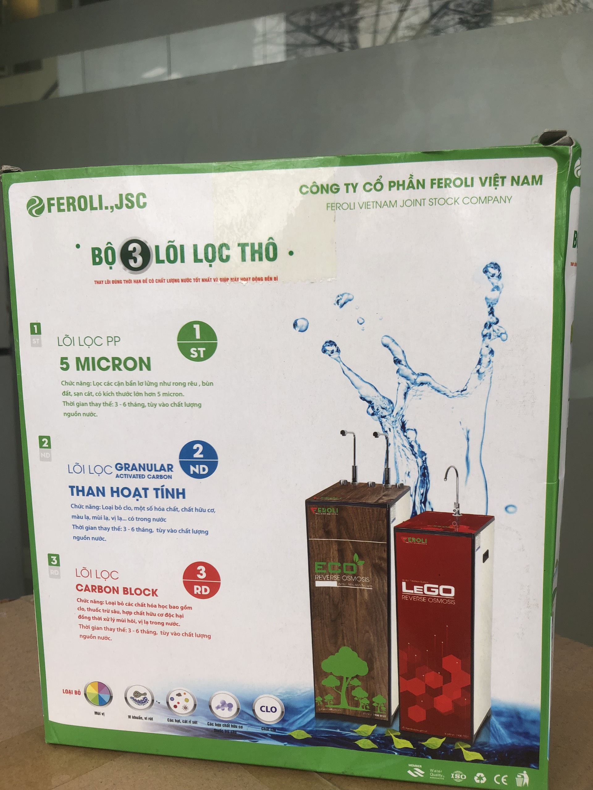 bộ 3 lõi lọc nước feroli