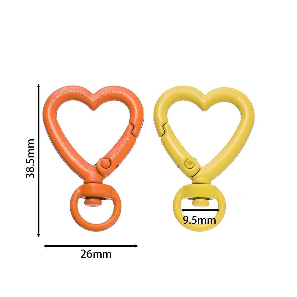 St.kunkka 26x38.5mm 2Pcs Love Keychain Metal Colored Love Chain For DIY Pendant Keyring Souvenir Gifts. 