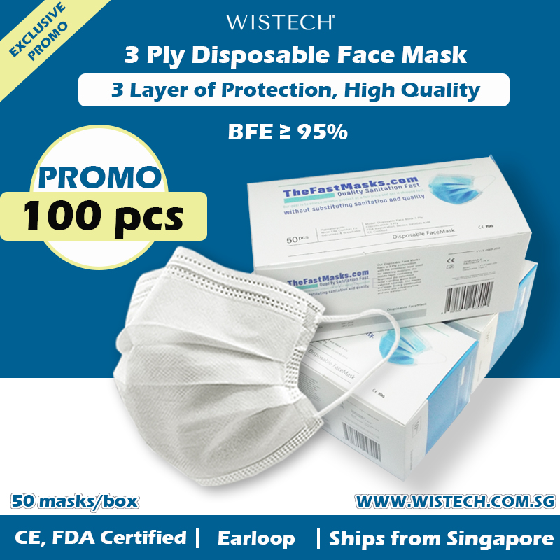 [EXCLUSIVE PROMO Singapore Ready Stock 2 Boxes 100pcs ] 3 Ply