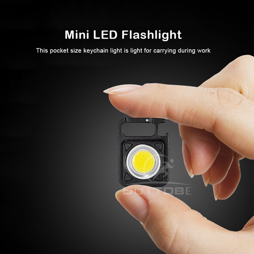 Outtobe Đèn Flash LED Mini Đèn Làm Việc Kẹp Bỏ Túi Đèn Pin Cầm Tay Móc KHóa Đèn Flash COB Độ Sáng Cao Sạc USB Cho Cắm Trại Ngoài Trời Đèn Móc Khóa Nút Chai Nhỏ