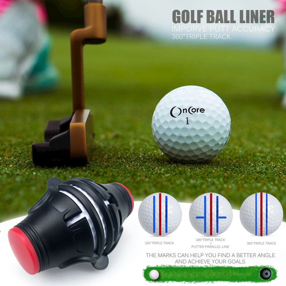 ESEANLEE Alignment High Precision Drawing Alignment Tool Template Alignment Putting Marking Liner 360 Degree Golf Ball Line Marker Golf Ball Marker Pen Golf Supplies Drawing Tool