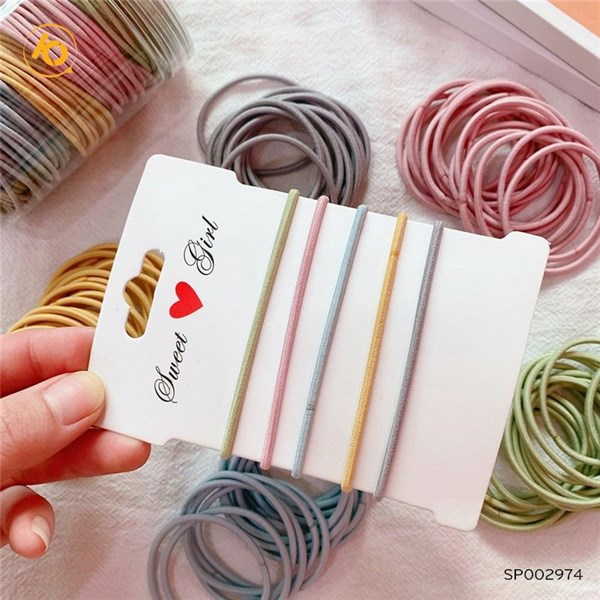 Set 100 chiếc chun cột tóc trơn nhiều màu