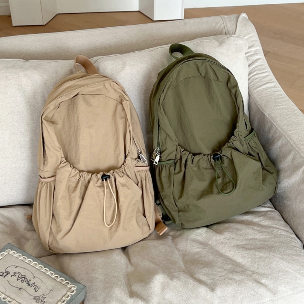 MISAP Korean High Quality Nylon Middle Backpack Women's Bag Shoulder Bag Backpack Bag