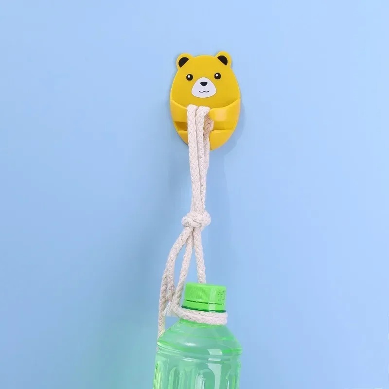 4 cái tường lưu trữ Móc Gấu khung cắm Punch-Miễn phí Phích Cắm Điện móc gắn chìa vặn nhà bếp dính móc áo