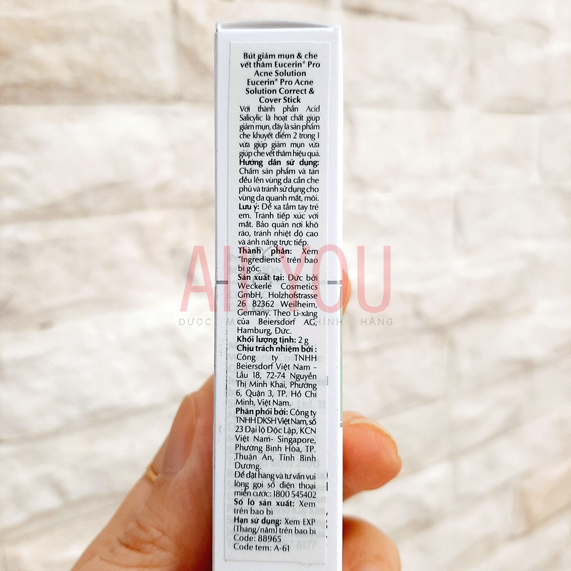 [HCM] [TEM CTY] EUCERIN Pro Acne Solution Correct & Cover Stick 2G - Bút Che Khuyết Điểm Da Mụn.