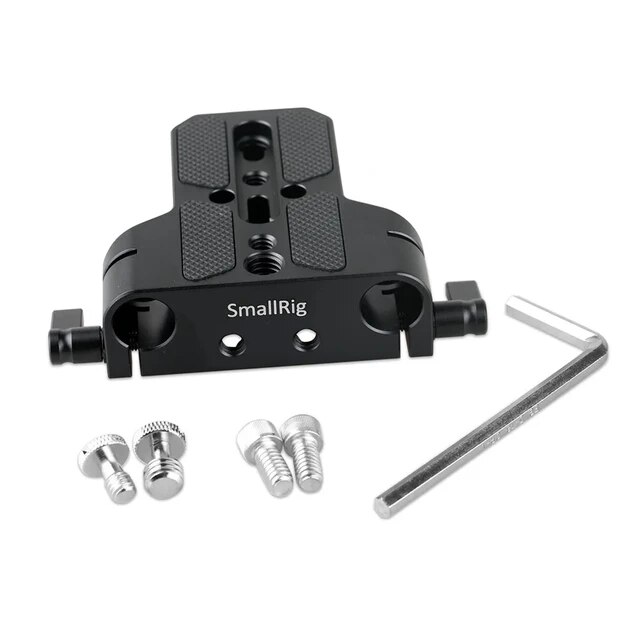 Smallrig dslr camera base plate with 15mm rod clamp for a6500/a6600 for panasonic gh5 for camera cage