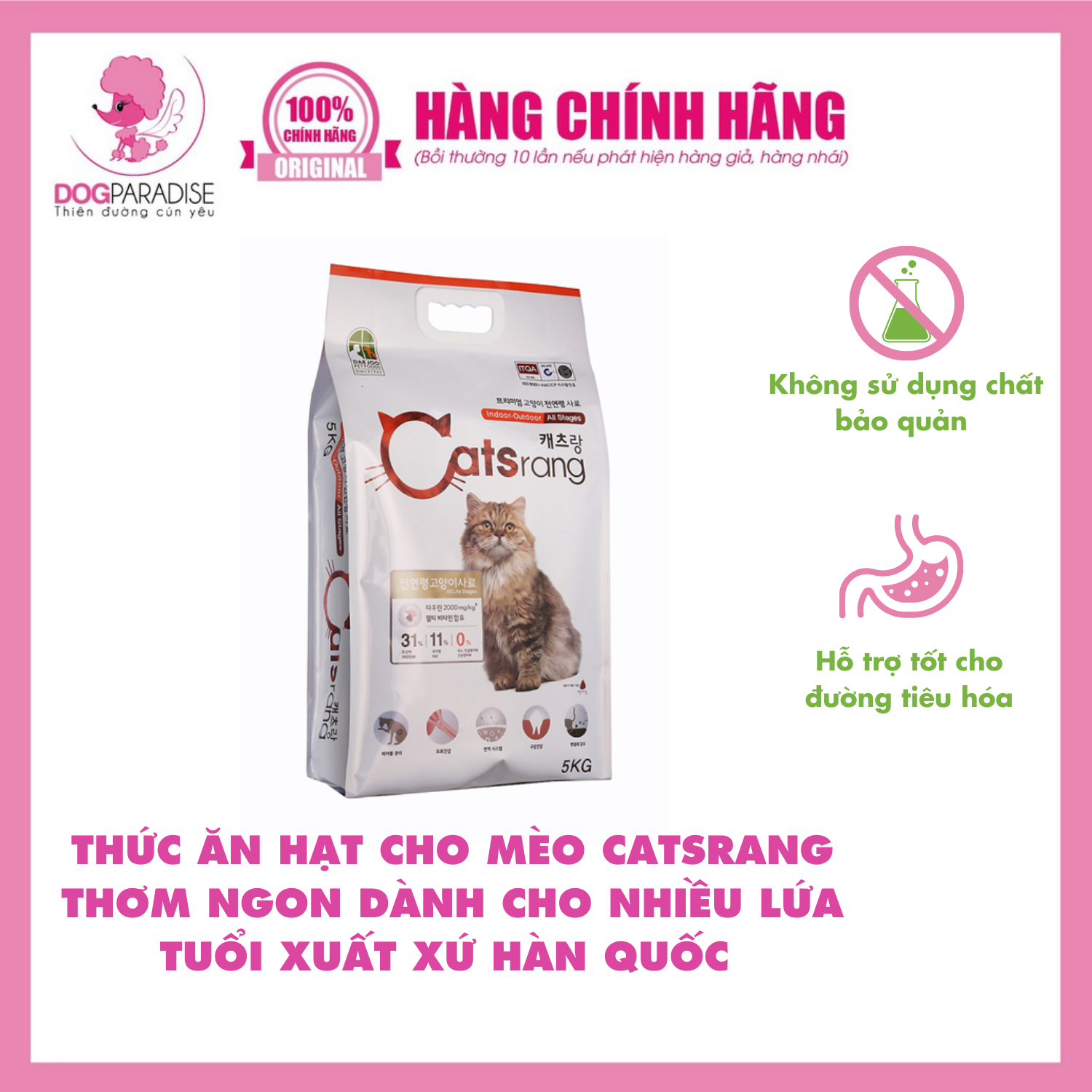 Thức ăn hạt cho mèo Catsrang thơm ngon dành cho nhiều lứa tuổi xuất xứ Hàn Quốc thumbnail