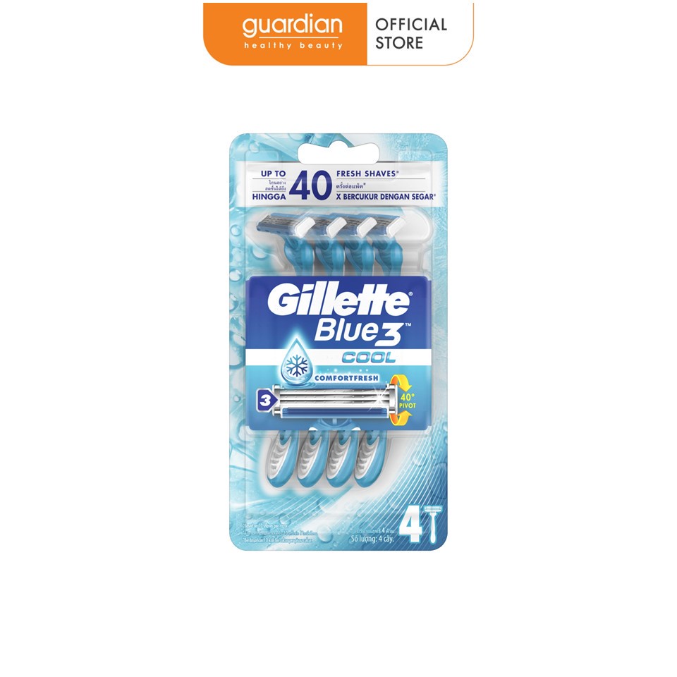 Dao cạo râu blue 3 mát lạnh gillette 4 cây