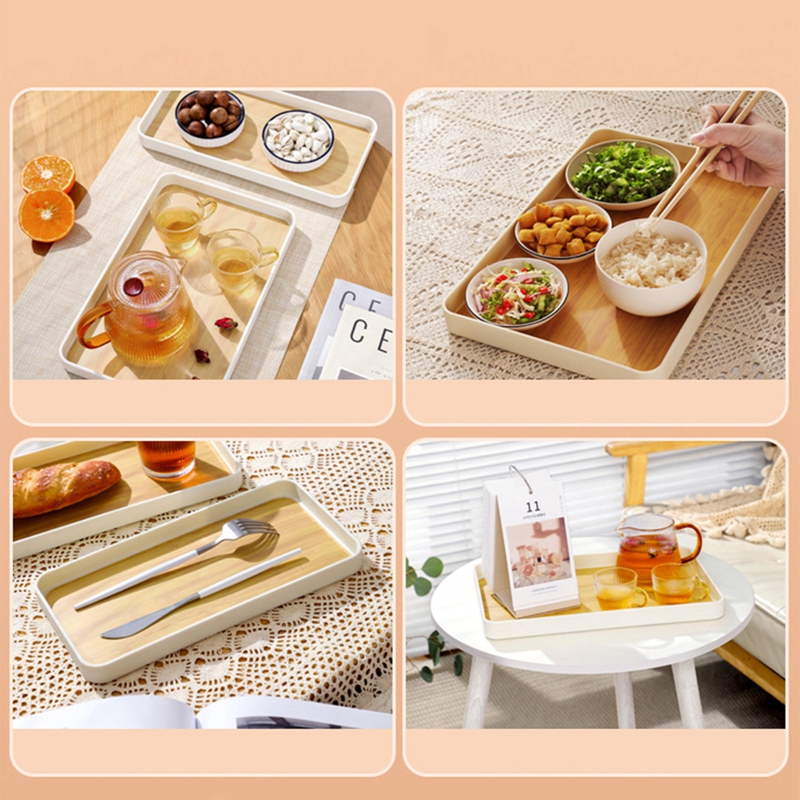 Nhật bản-phong cách trà Khay phục vụ ăn sáng chiếc đĩa trái cây lưu trữ Pallet đĩa nhựa khay hình chữ nhật