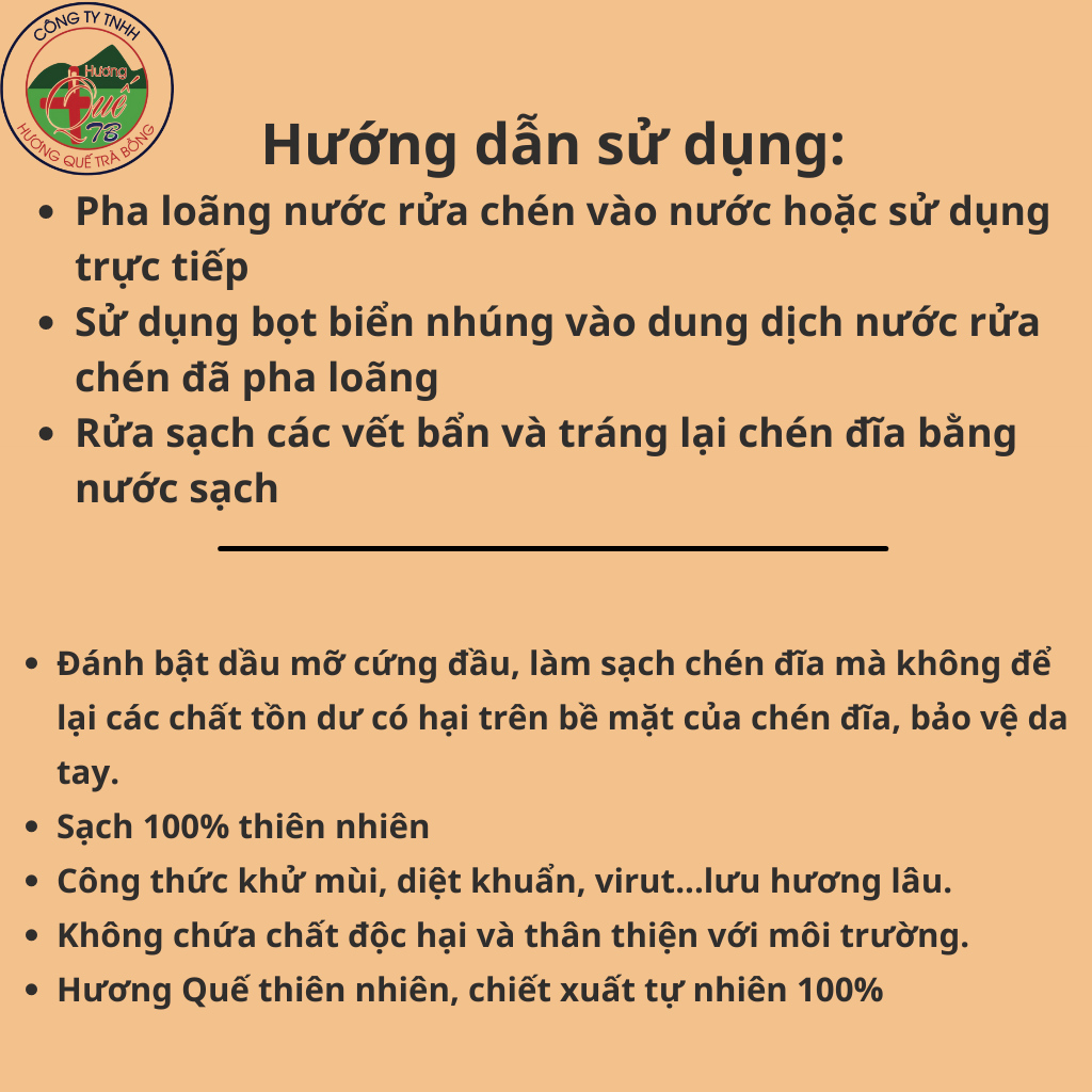 Nước Rửa Chén Hương Quế Trà Bồng 1 Lít