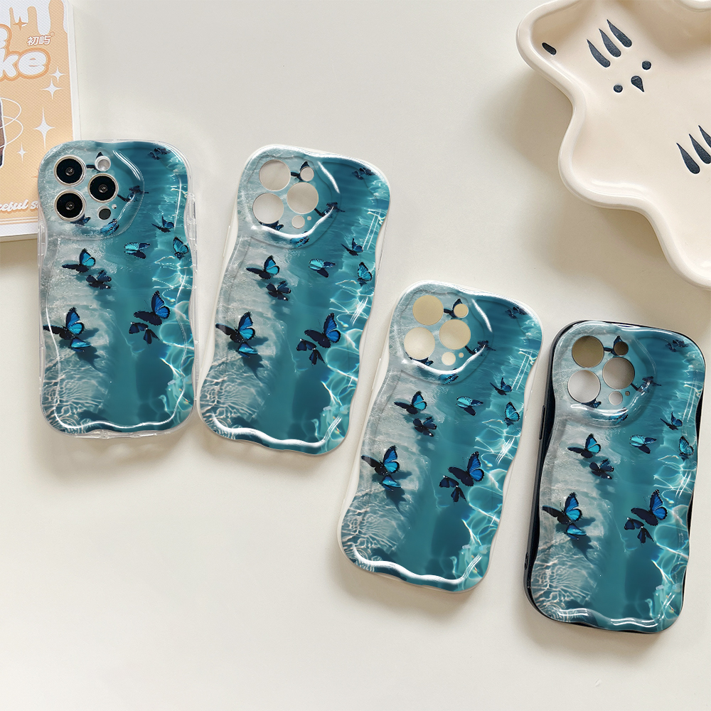 Jizetin%20for%20Vivo%20V50%20V50%20Lite%20Y04%20Y29S%20Back%20Cover%20Blue%20Green%20Butterfly%20Cream%20Wavy%20Edge%20Soft%20Silicone%20Phone%20Case%20-%20Image%203