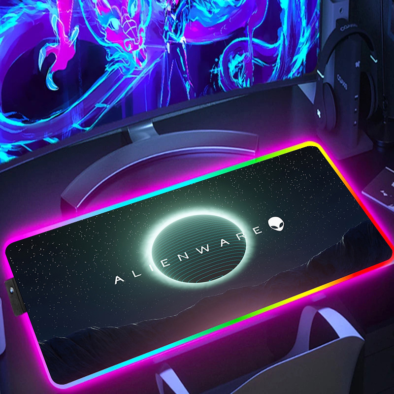 แผ่นรองเมาส์ Alienware Xxl Led RGB Gaming Mouse Pad ตู้เกม Keypad ...