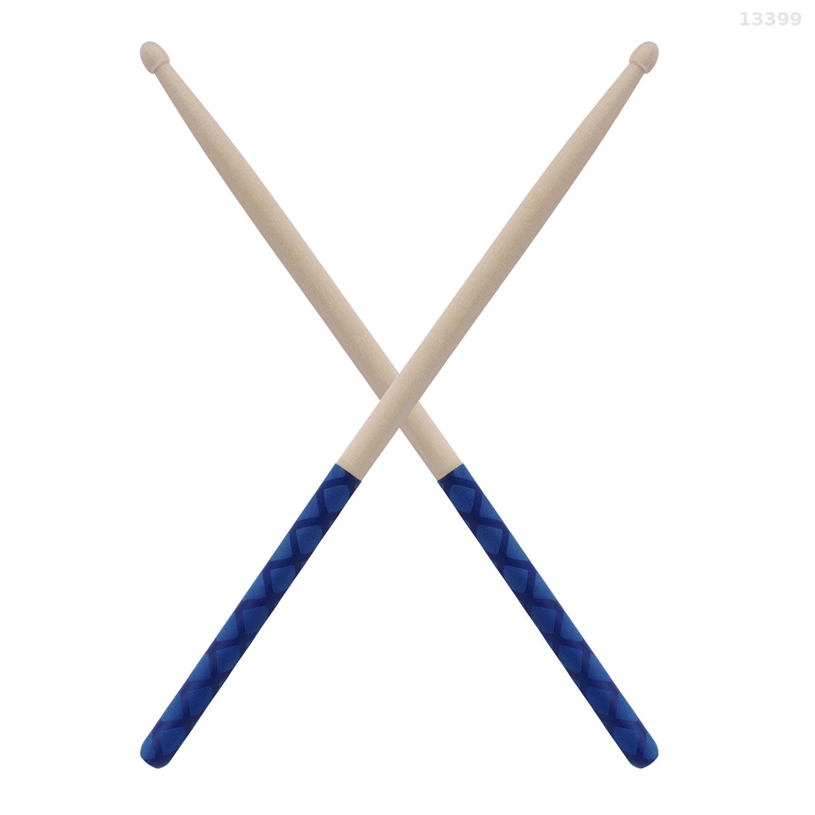 1-Pair Drumstick 5A Anti Slip Drumstick Antiskid Drum Sticks Maple Wood Drumsticks Triangular Tip with Non-Slip Wrapped Handle Musical Instrument Drum Set Accessories