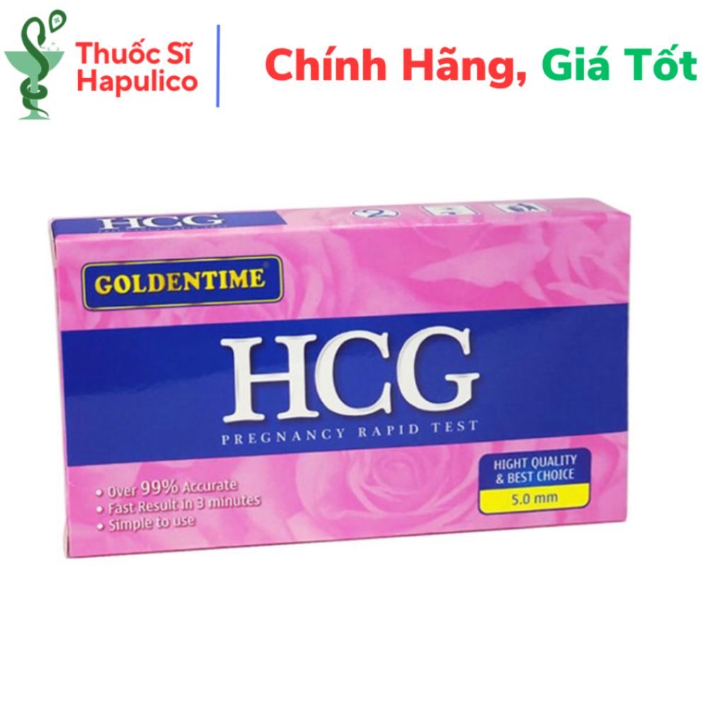 Que thử thai hcg goldentime thử thai nhanh chóng chính xác 99.9%