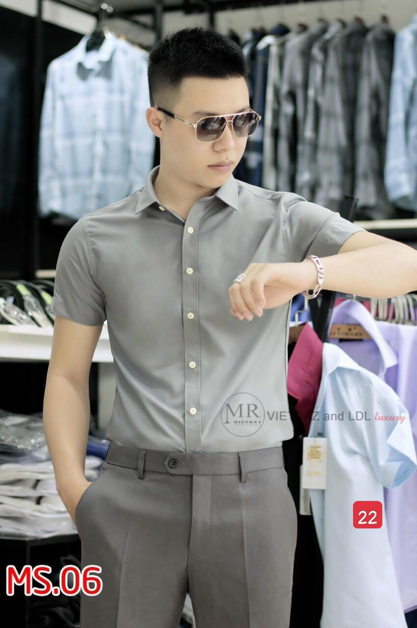 áo sơ mi nam đẹp mẫu mới tay ngắn trơn 4 màu với chất liệu cotton lụa cao cấp, bền màu, chuẩn men và bảnh bao thời trang Menshopps SM115
