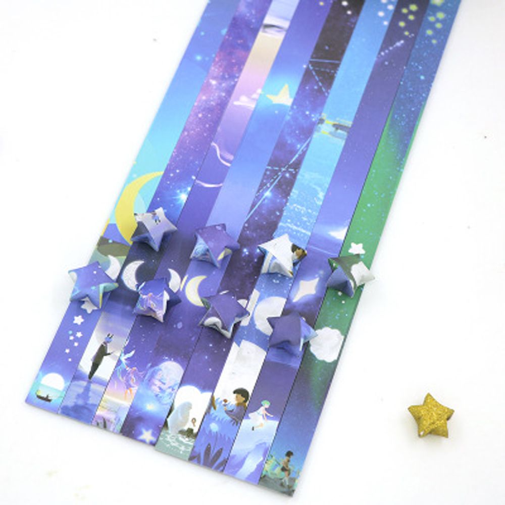 Hand Kawaii Party Decoration Simple Pattern Craft Paper Origami Arts Crafting Outer Space DIY Origami Star Origami Origami Paper Sky Stars Paper Paper Strip. 