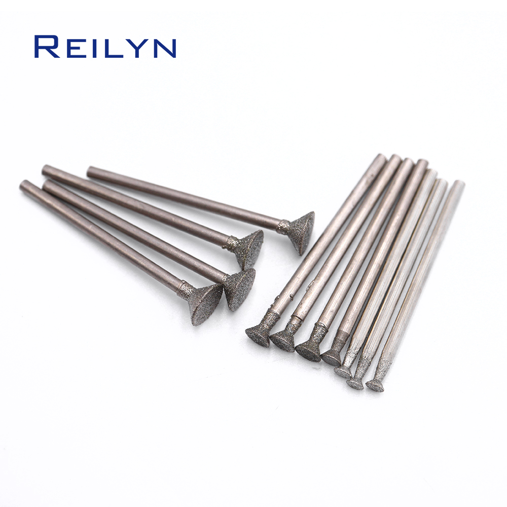 C2-type 24pcs Fine grain Emergy diamond grinding burr teeth grinding bits grinding abrasive head for die grinder/dremel/rotary tools