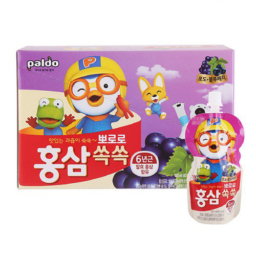 Nước hồng sâm trái cây Paldo Pororo Hàn Quốc cho bé tăng đề kháng