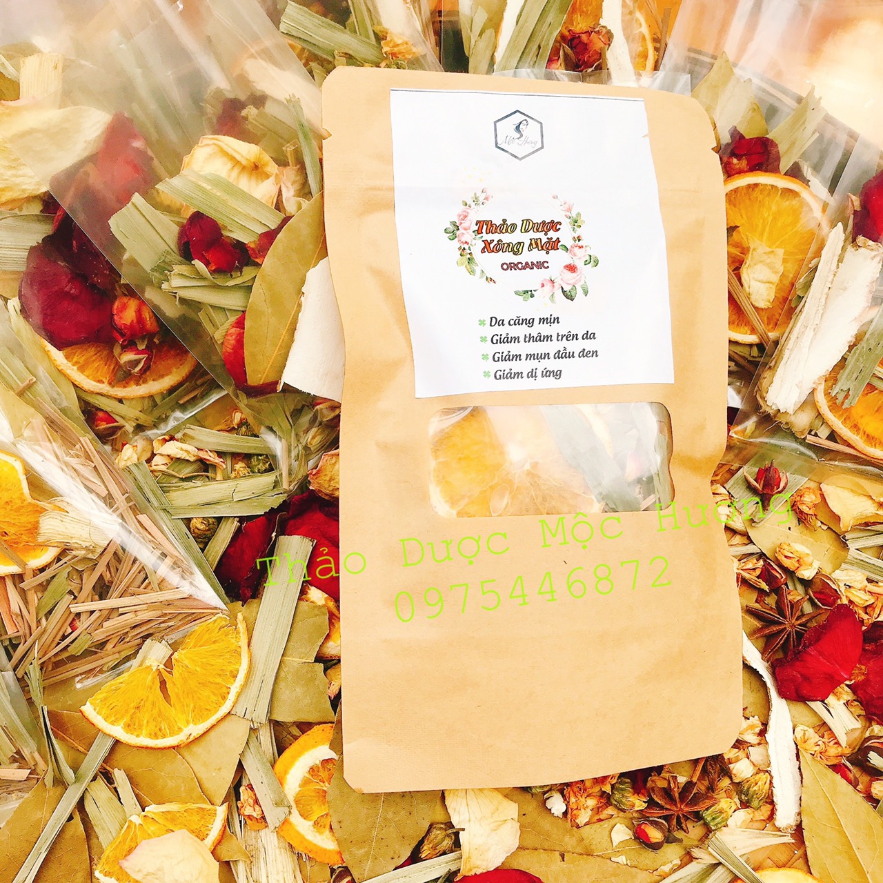 [GÓI LỚN DÙNG NHIỀU LẦN] - XÔNG MẶT THẢO DƯỢC ORGANIC - MỘC HƯƠNG