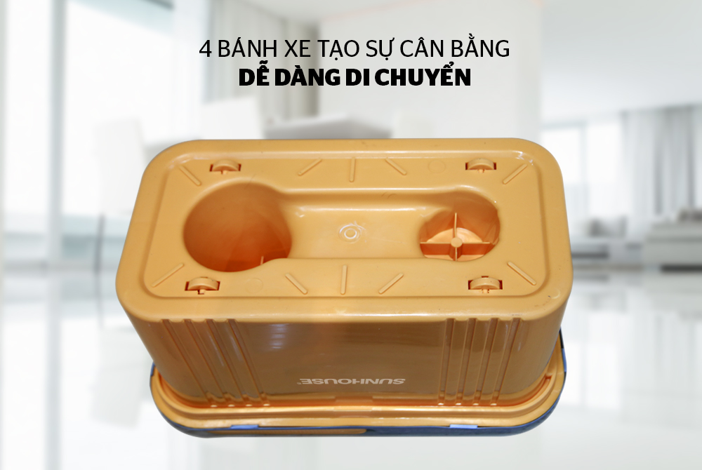 Bộ lau nhà xoay 360 độ SUNHOUSE KS-CL350PO - Bảo hành chính hãng 6 tháng