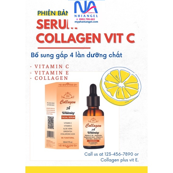 Serum dưỡng trắng da collagen plus vit E 701
