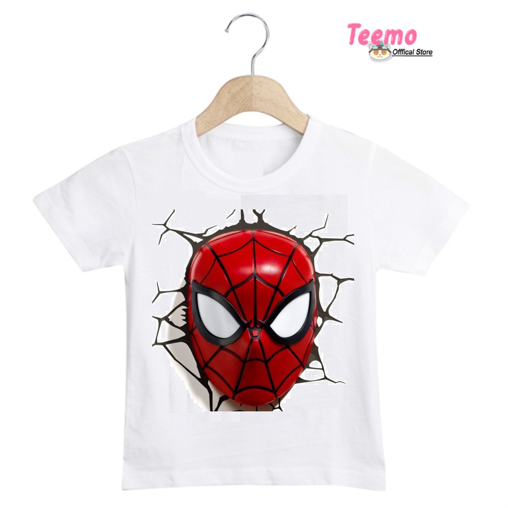 Áo Người Nhện Spider Man cổ tròn màu trắng cực đẹp dành cho trẻ em