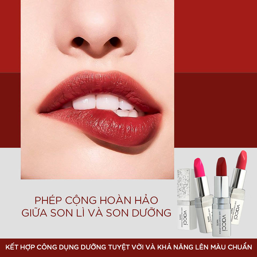 Son Lì Lâu Trôi Dưỡng Môi Cao Cấp Vacci Matte Lipstick