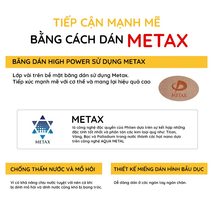 Băng Dán Điểm Phiten Metax Tape 50Pcs