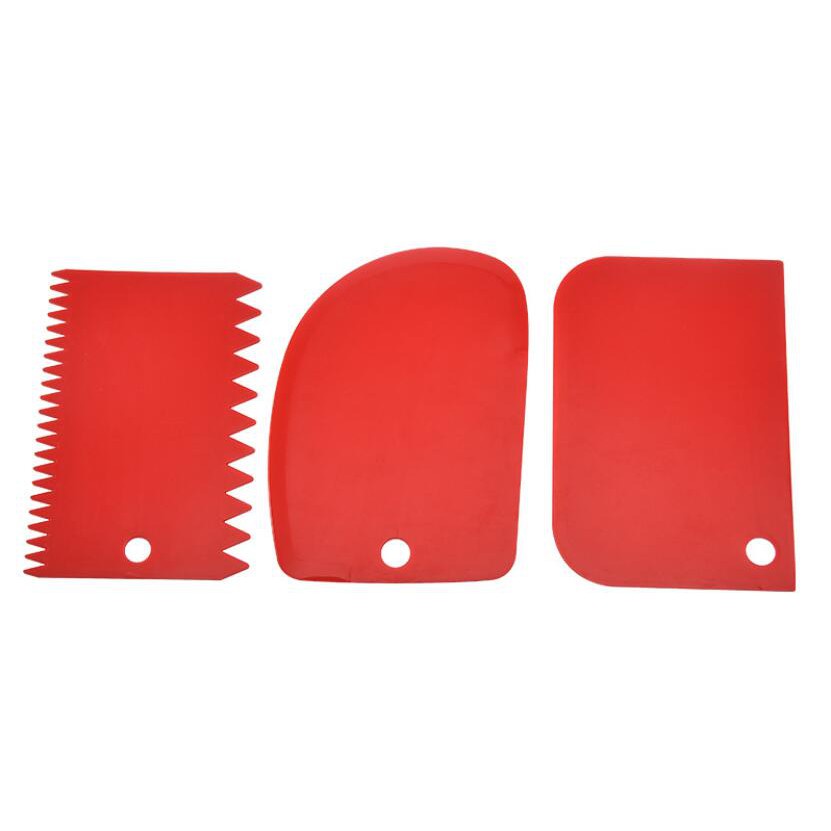 Set 3 dụng cụ chà láng làm mịn răng cưa trang trí bánh