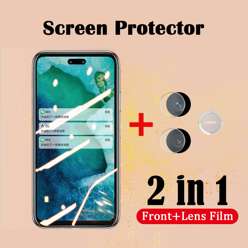 2 In 1 for Honor 600 Lite Screen Protector Tempered Glass Film + For Honor 600 Lite Lens Protector Glass Film