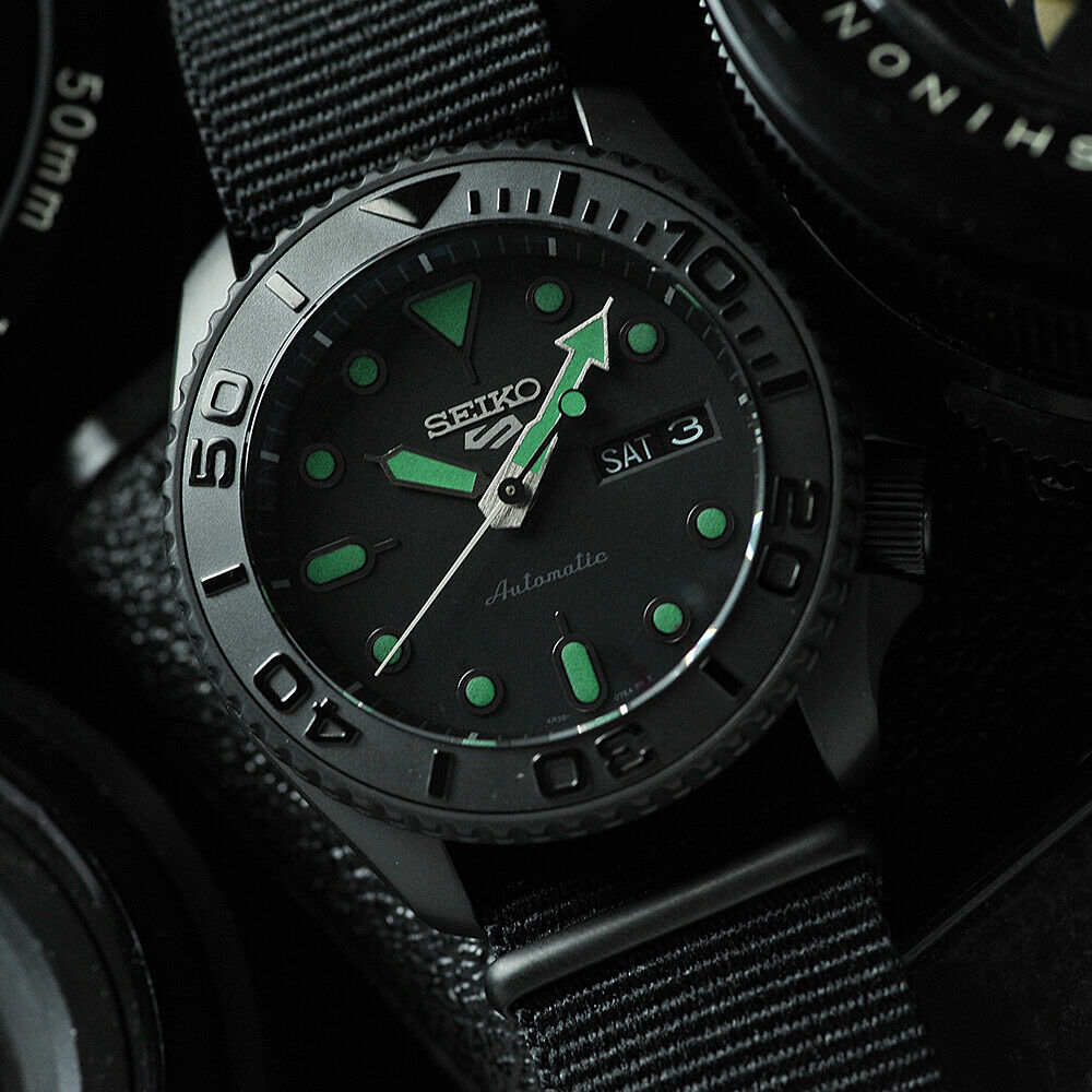 Seiko Mod Green Eyes Black Out SRPD79K1M1 Men Black Custom Watch Auto 42mm  Black Nato Fabric Strap | Lazada Singapore