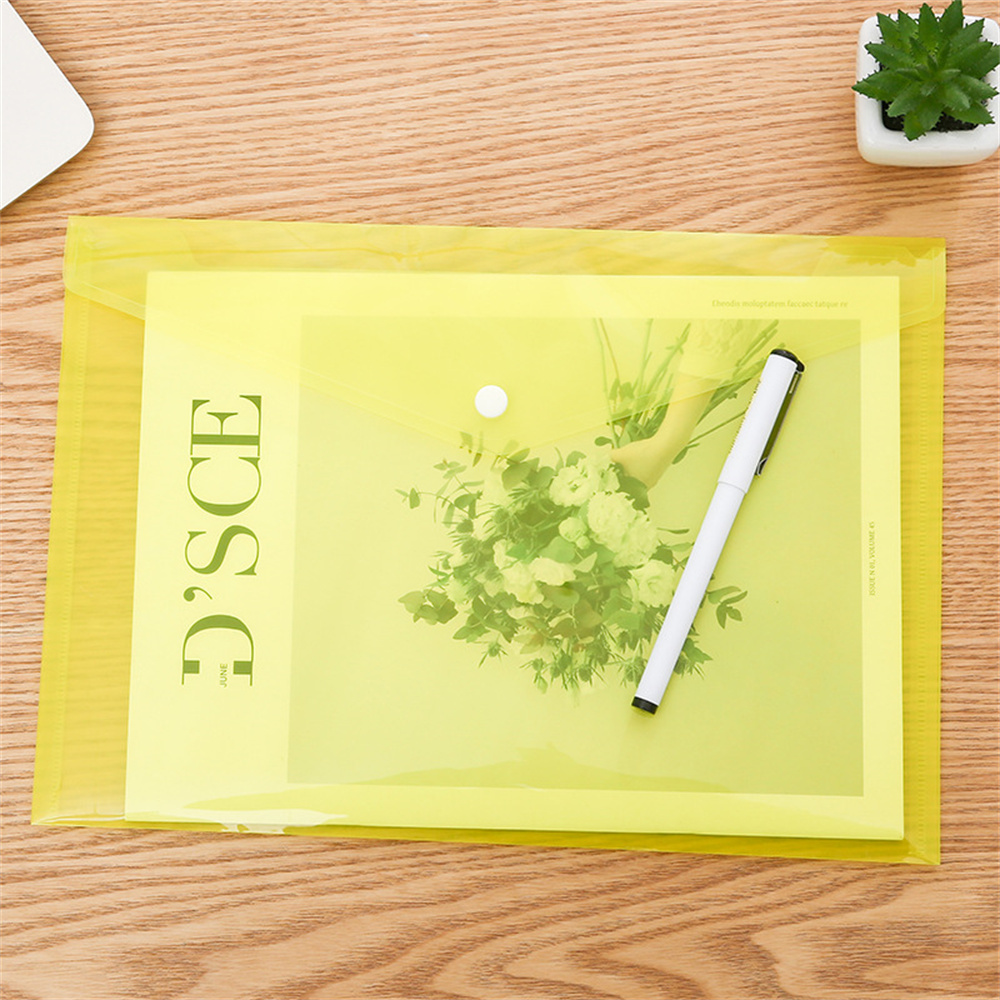 Multifunctional Document Pouch Plastic Filing Products Portable File Folder A4 Size Storage Bag Lightweight Expanding Wallet