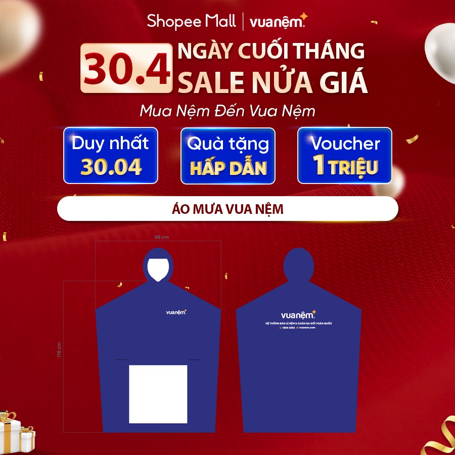 [QUÀ TẶNG KHÔNG BÁN] Áo mưa Vua Nệm