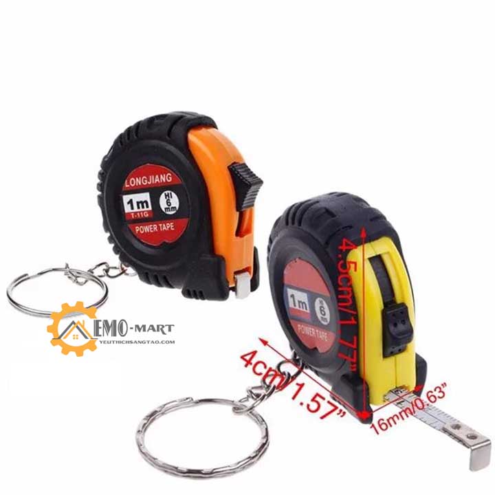 Móc khóa thước rút mini 1 mét