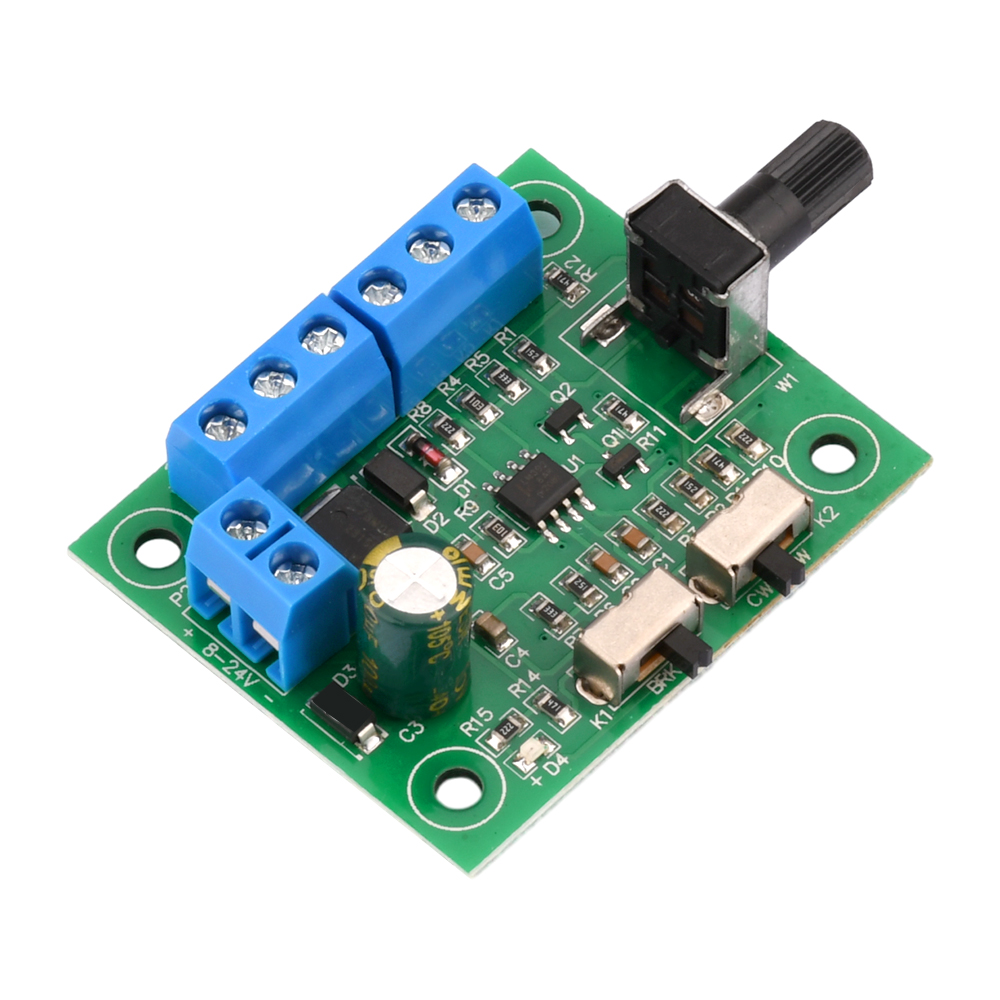 Ziqqucu Dc8-24V PWM không chổi than Bộ điều khiển tốc độ động cơ dòng điện một chiều điều khiển tốc độ động cơ bảng điều khiển tiến và lùi 18kHz