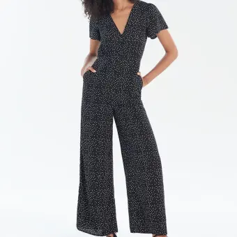 printed jumpsuit with sleeves
