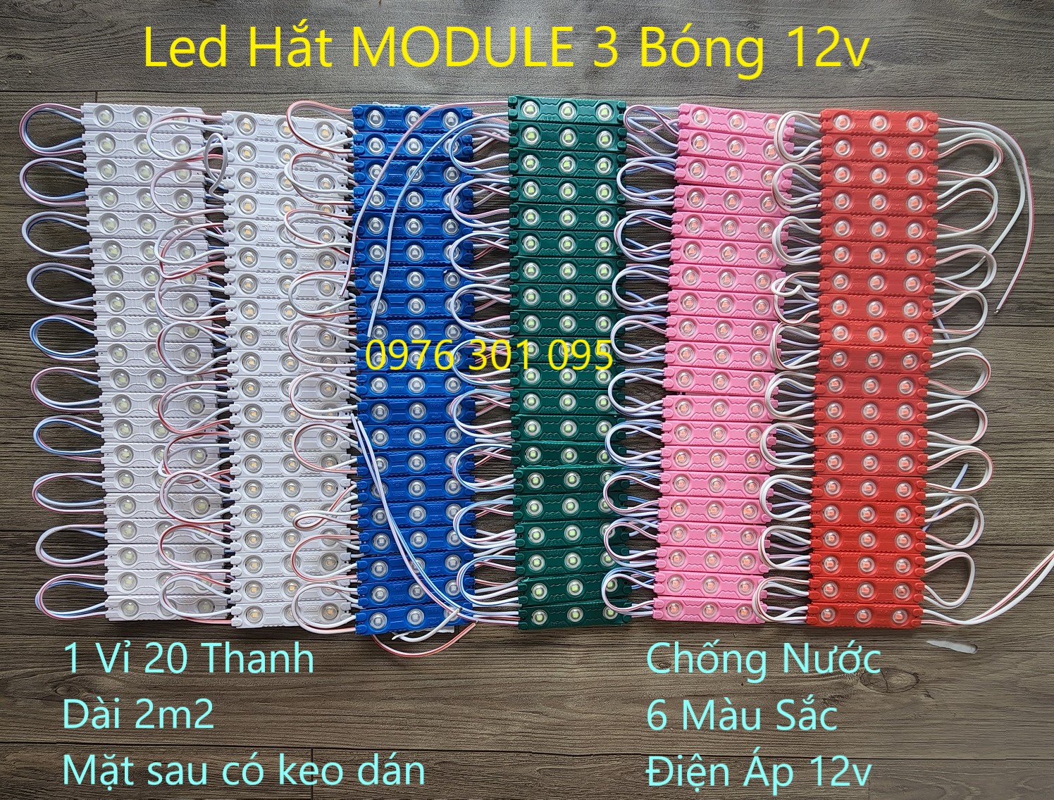 Led Hắt 3 Bóng 2835 Chống Nước (Vỉ 20 thanh)