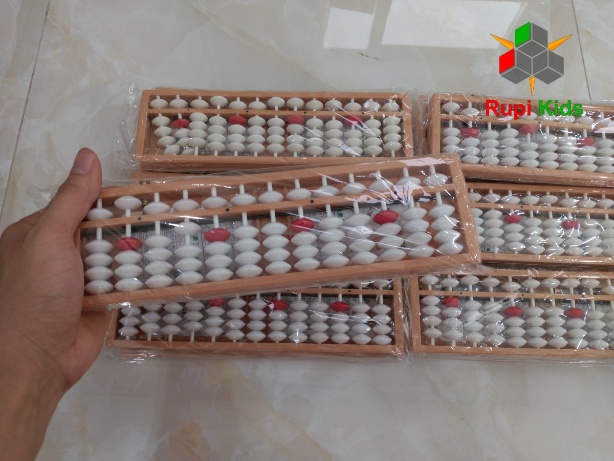 BÀN TÍNH GẨY SOROBAN 13 CỘT CÓ NÚT BẤM