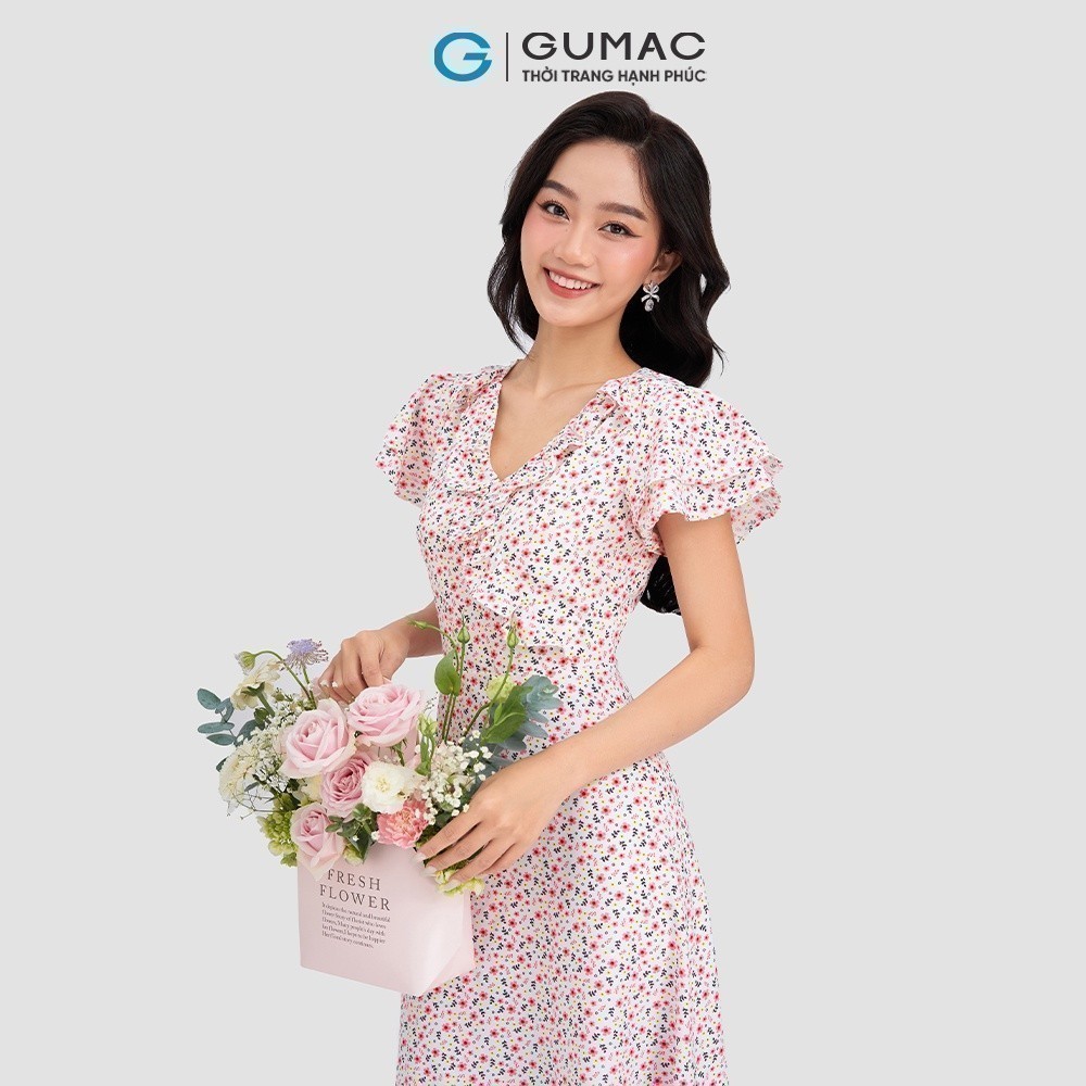 Đầm nữ bèo hoa GUMAC DD03049